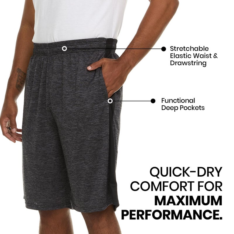 Essential Elements Athletic Shorts for Men - Men's Basketball Shorts - Sports Shorts for Workout, Gym, Running (3 Pack/Set A, XX-Large) - Image 2